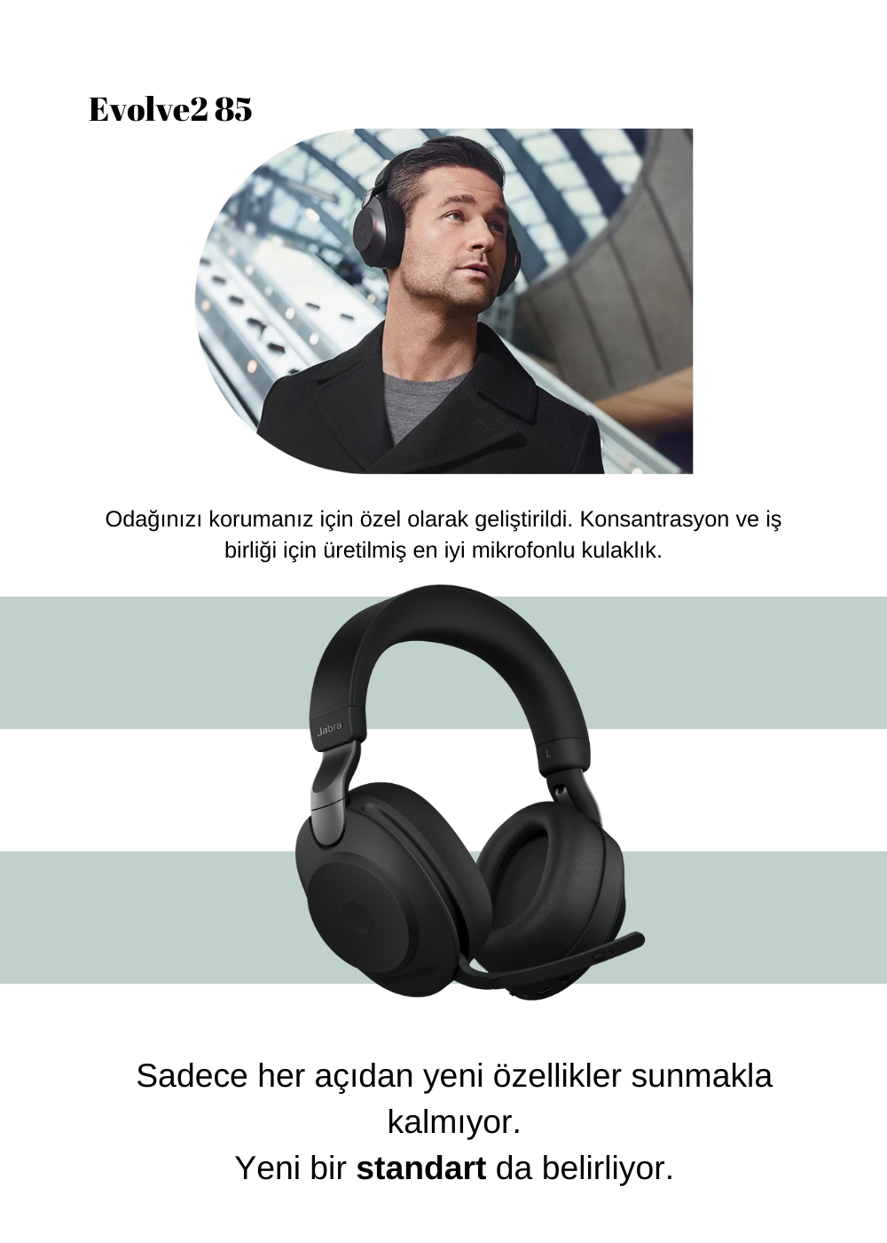 Jabra Evolve2 85 Duo Usb-C Ms Kablosuz Kulak Üstü Kulaklık