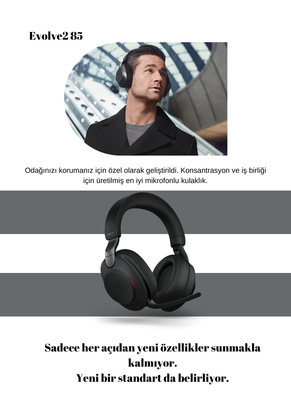 Jabra Evolve2 85 USB MS Office Kulaklık