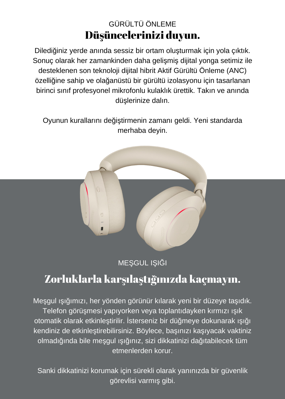 Jabra Evolve2 85 Duo Bej Usb-C Ms Kablosuz Kulak Üstü Kulaklık