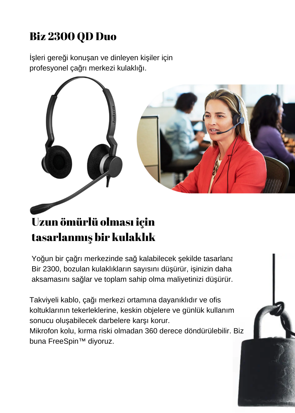 Jabra BIZ 2300 QD NC Duo Kulak Üstü Kulaklık