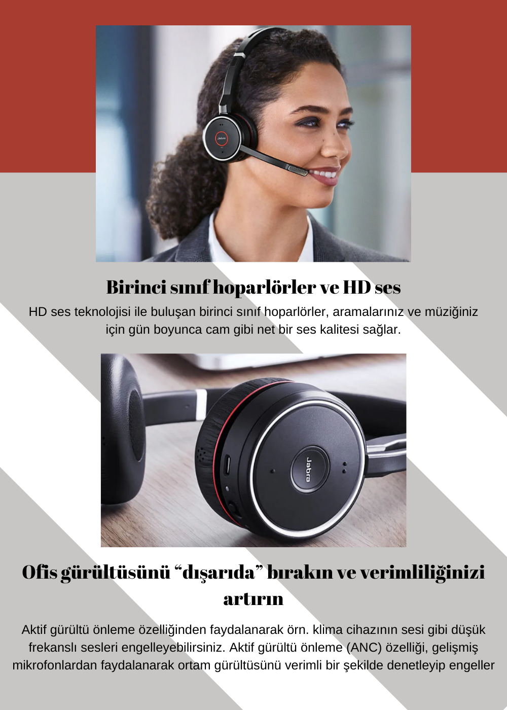 Jabra EVOLVE 75 Duo USB NC Kablosuz Kulak Üstü Kulaklık