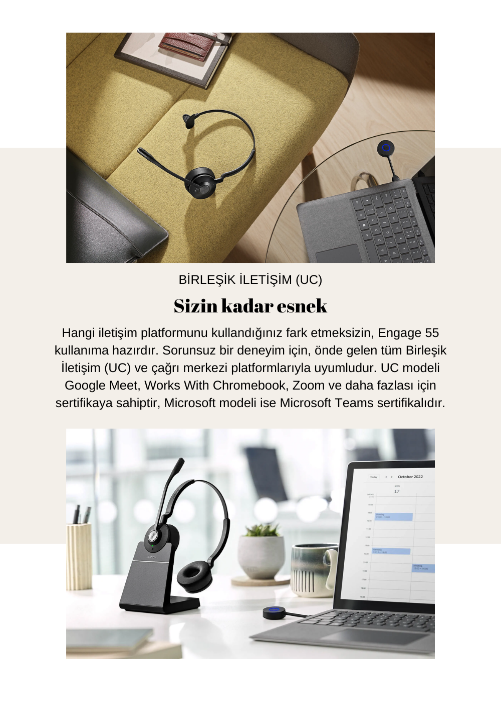 Jabra Engage 55 Duo Usb-C Ms Kablosuz Kulak Üstü Kulaklık