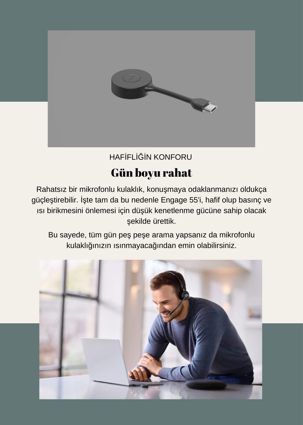 Jabra Engage 55 Duo Usb-C Ms Şarz Üniteli Kablosuz Kulak Üstü Kulaklık