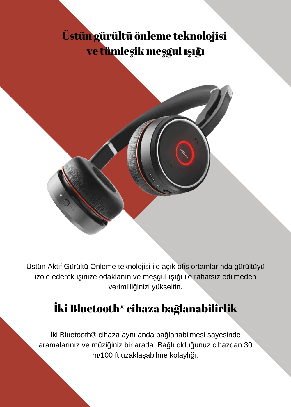 Jabra EVOLVE 75 Duo USB NC Kablosuz Kulak Üstü Kulaklık