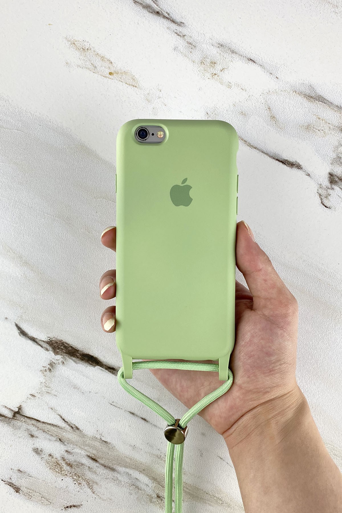 iPhone Fıstık Yeşili İpli Silikon Kılıf 6/6s | Konsept Aksesuar