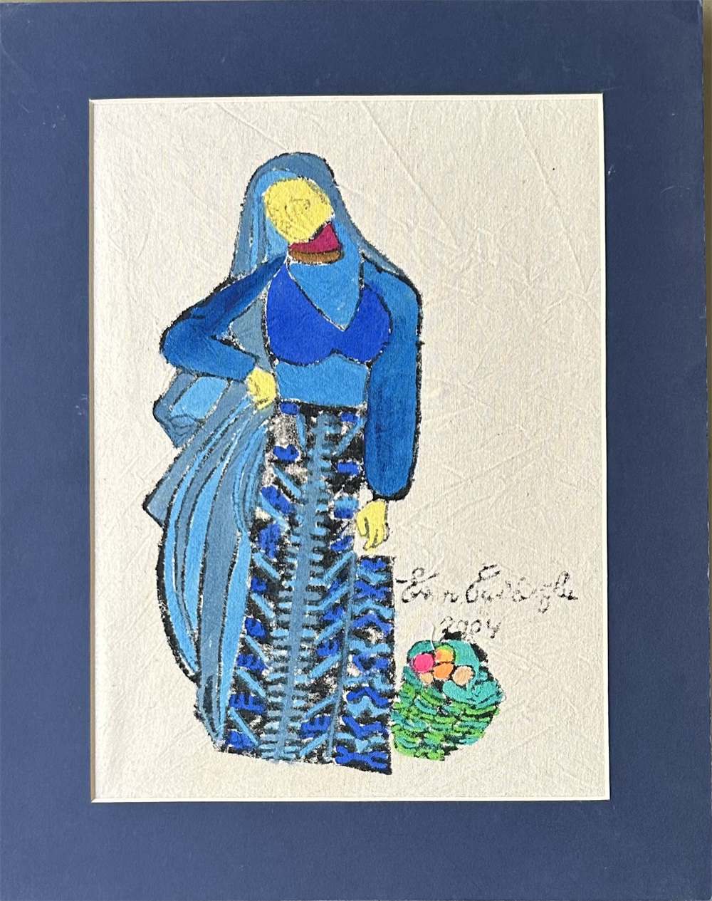 Önlüklü Köylü Kadın Paspartu