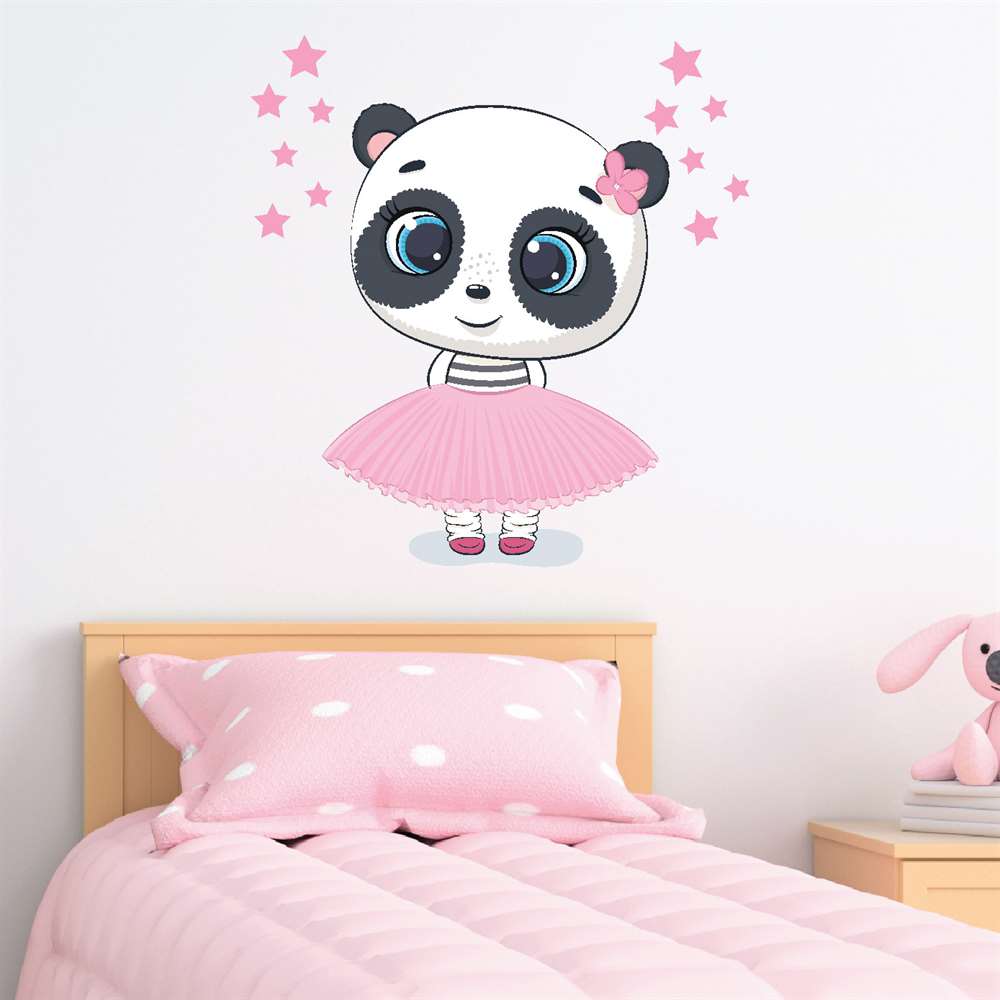 Balerin Panda Bebek Çocuk Odası Sticker | Dijitalya