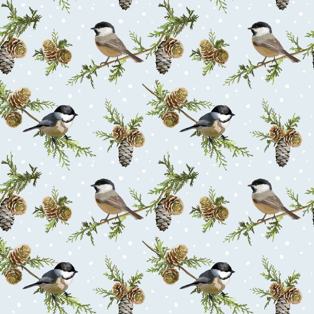 Kış Kuşları Kaplama Sticker Folyo | Dijitalya