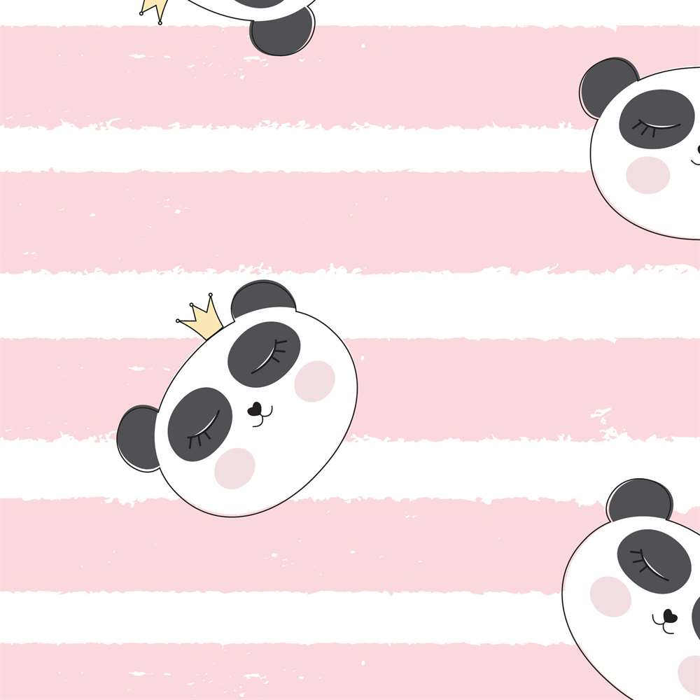 Pembe Çizgili Panda Duvar Kağıdı | Dijitalya
