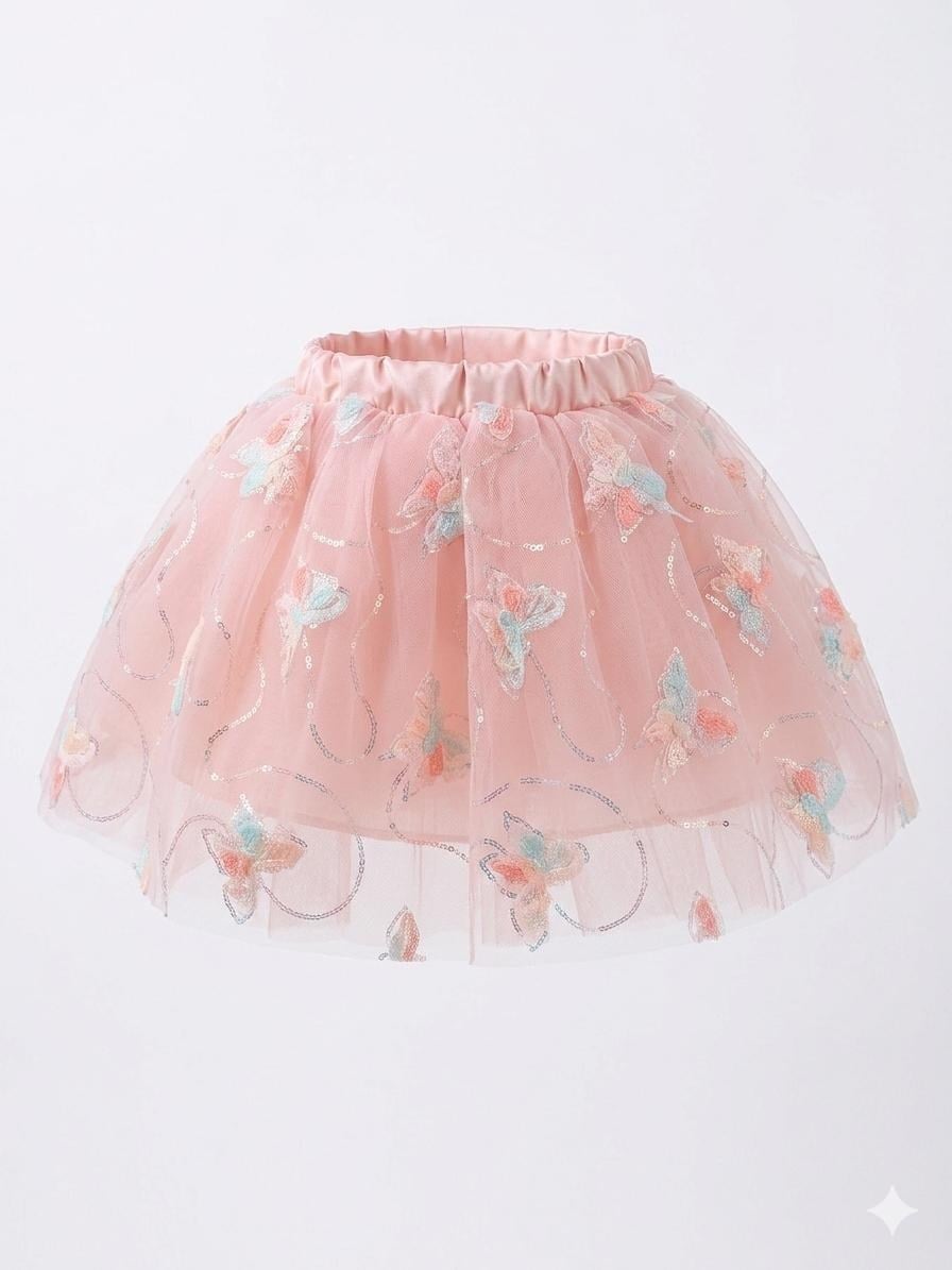 Chica MagicaChica Magica Butterfly Kelebek İşlemeli Yavruağzı Tütü Kız Çocuk EtekYeni Gelenler