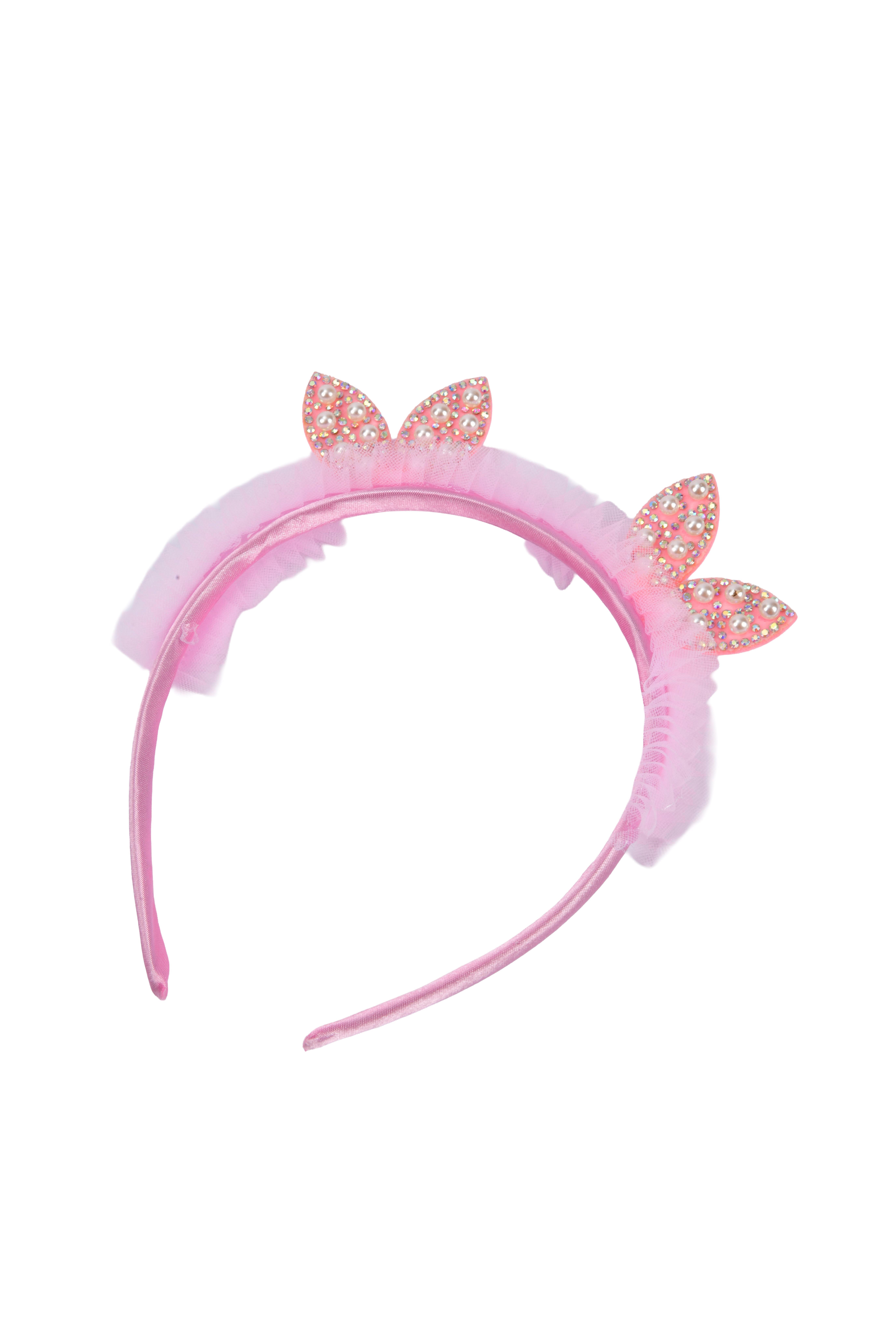 Chica MagicaChica Magica İnci Taşlı Kulak Detaylı Pembe Tül TaçTaçlar