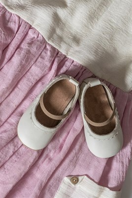 Merli&Rose Deri Bebek Babet Ayakkabı (Krem)
