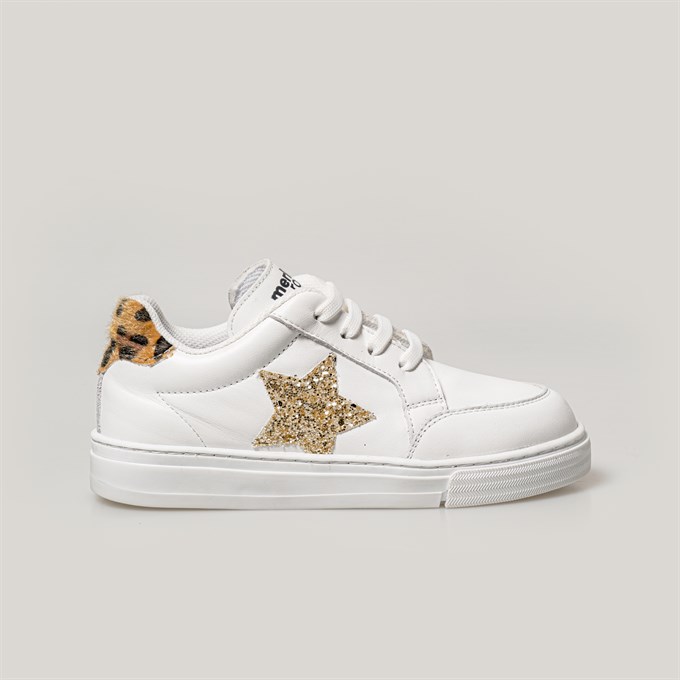 Merli&Rose Star Bebek Sneaker | Beyaz-Leopar-Gold