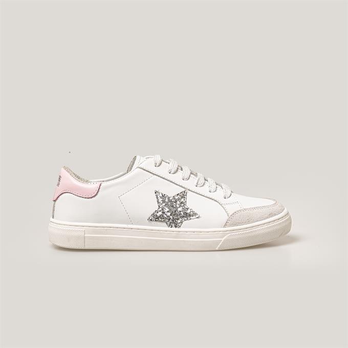 Merli&Rose Star Kadın Sneaker | Beyaz-Pembe-Silver