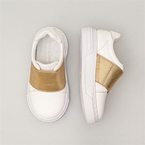 Merli&Rose Rose Deri Sneaker | Beyaz-Gold