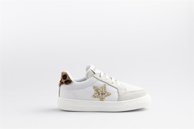 Merli&Rose Star Yazlık Kadın Sneaker | White-Leopar-Gold