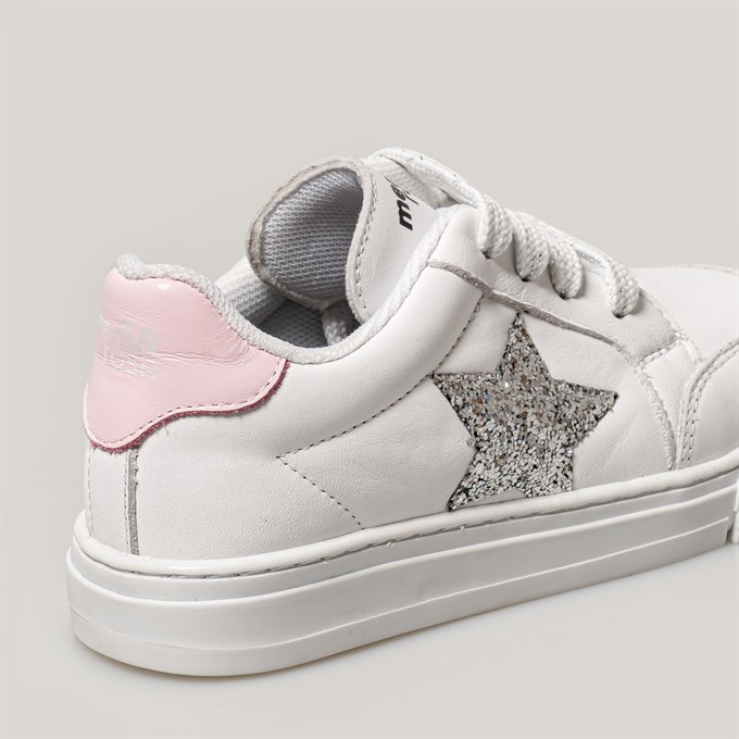 Merli&Rose Star Büyük Çocuk Sneaker | Beyaz-Pembe-Silver