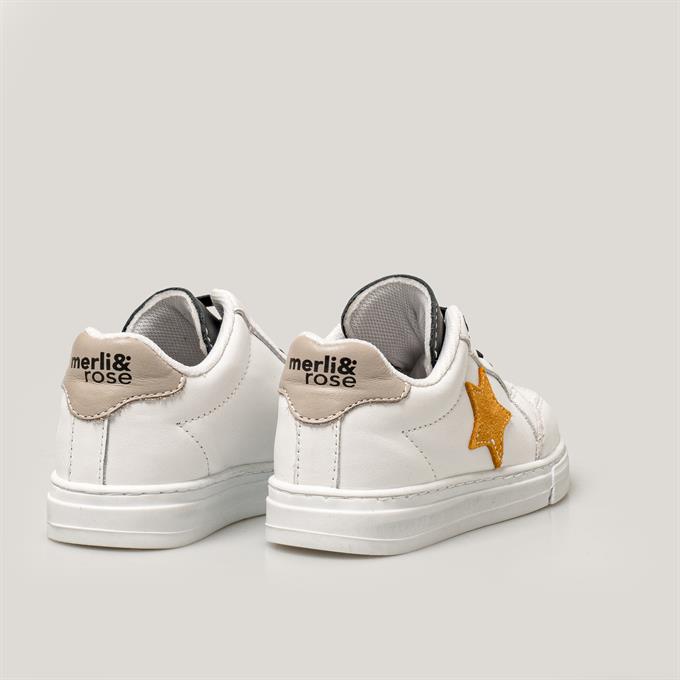 Merli&Rose Star Büyük Çocuk Sneaker | Beyaz-Gri-Hardal