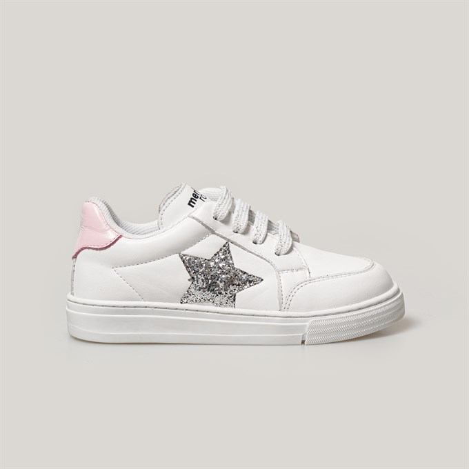 Merli&Rose Star Büyük Çocuk Sneaker | Beyaz-Pembe-Silver