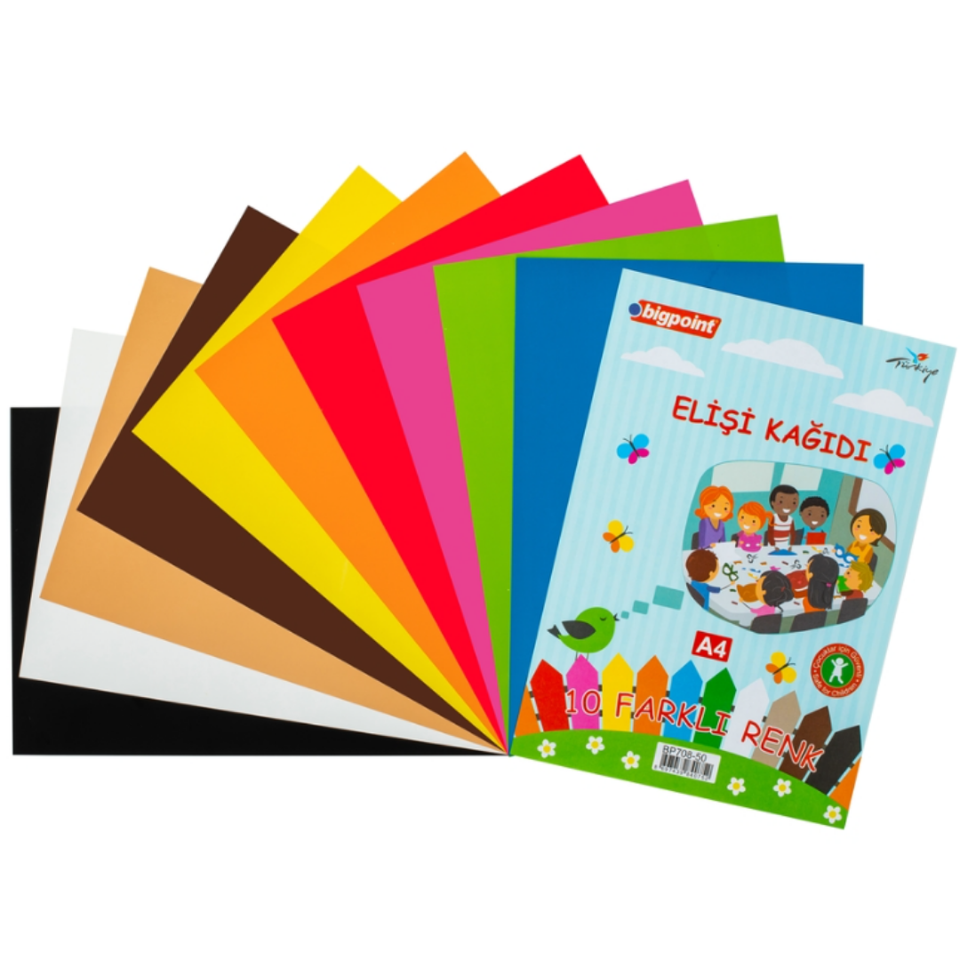 Bigpoint Elişi Kağıdı Kuşe A4 Karma 10Lu BP708-50