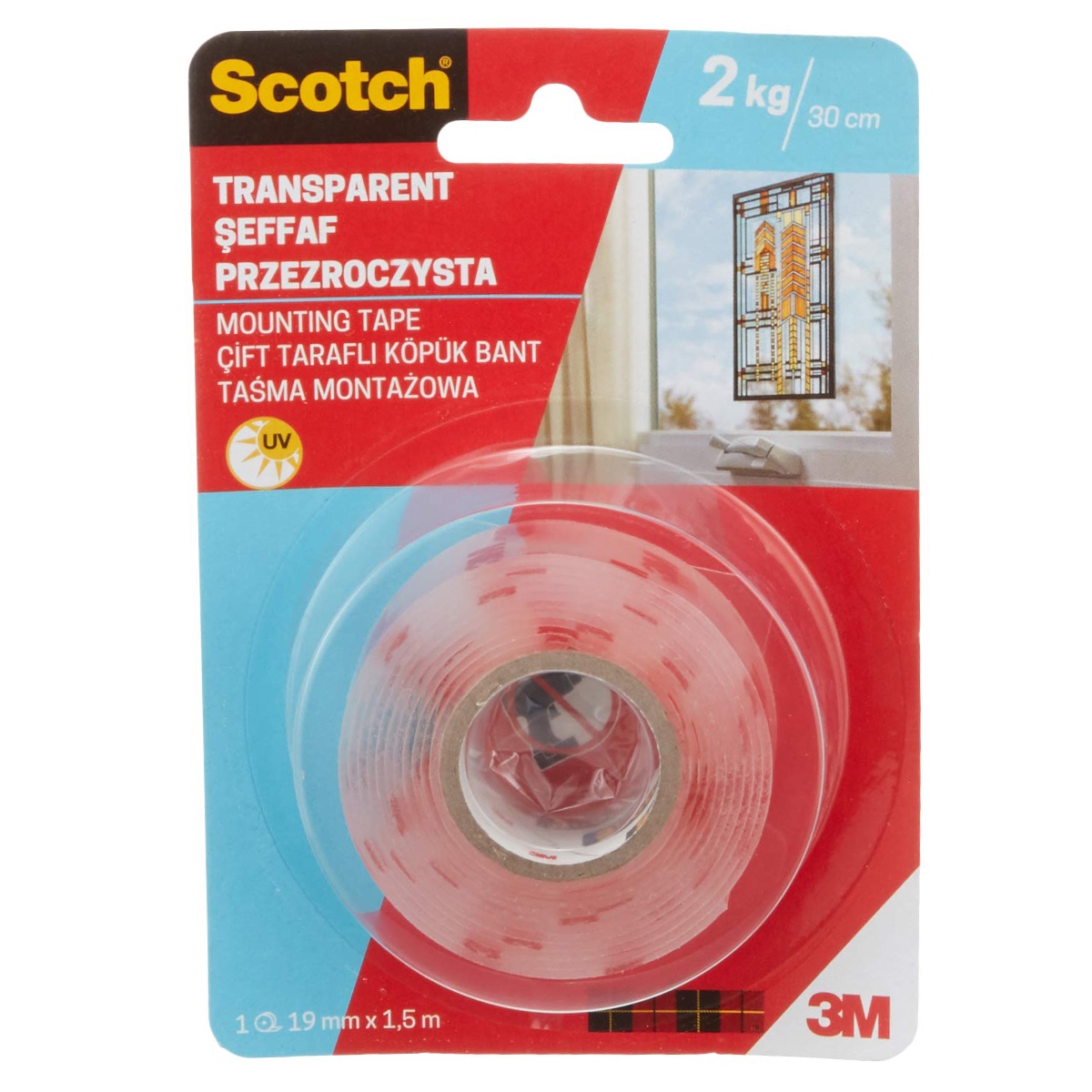3M Scotch Şeffaf Montaj Bandı - Köpük Bant 19mmx1,5Mt 4004