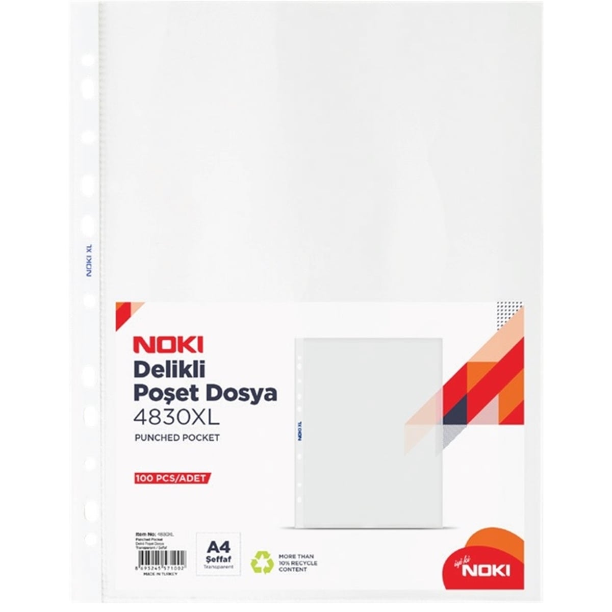 Noki A4 delikli poşet dosya 4830xl