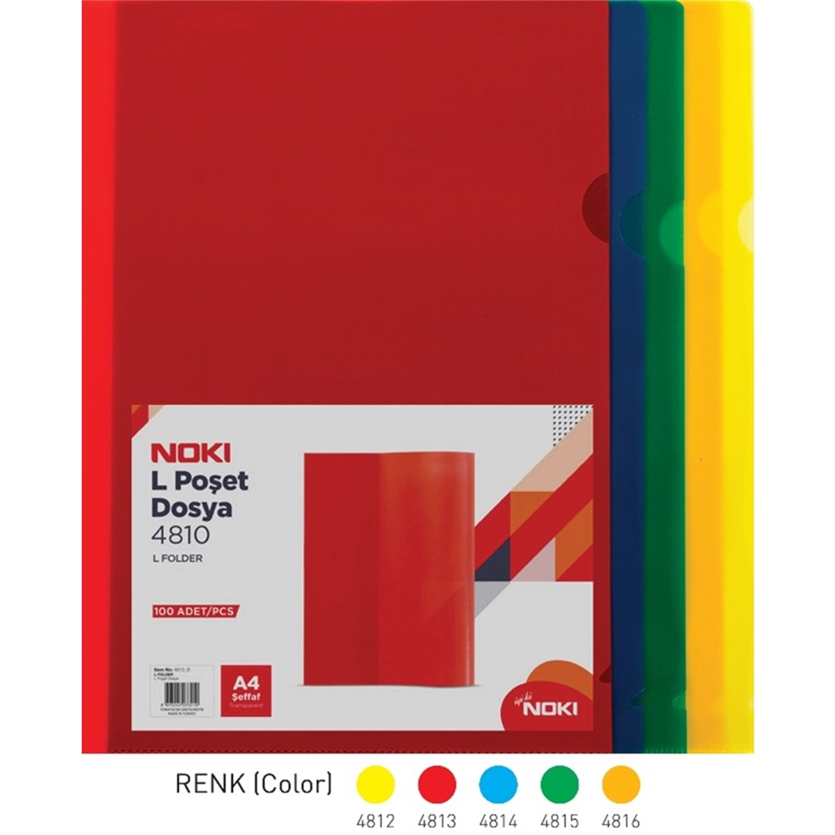Noki L poşet dosya sarı 4812-030