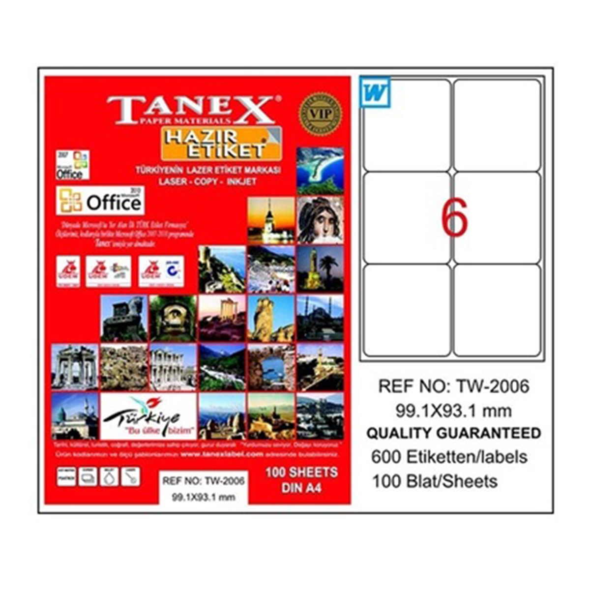 Tanex laser etiket 99.1x93.1 tw-2006