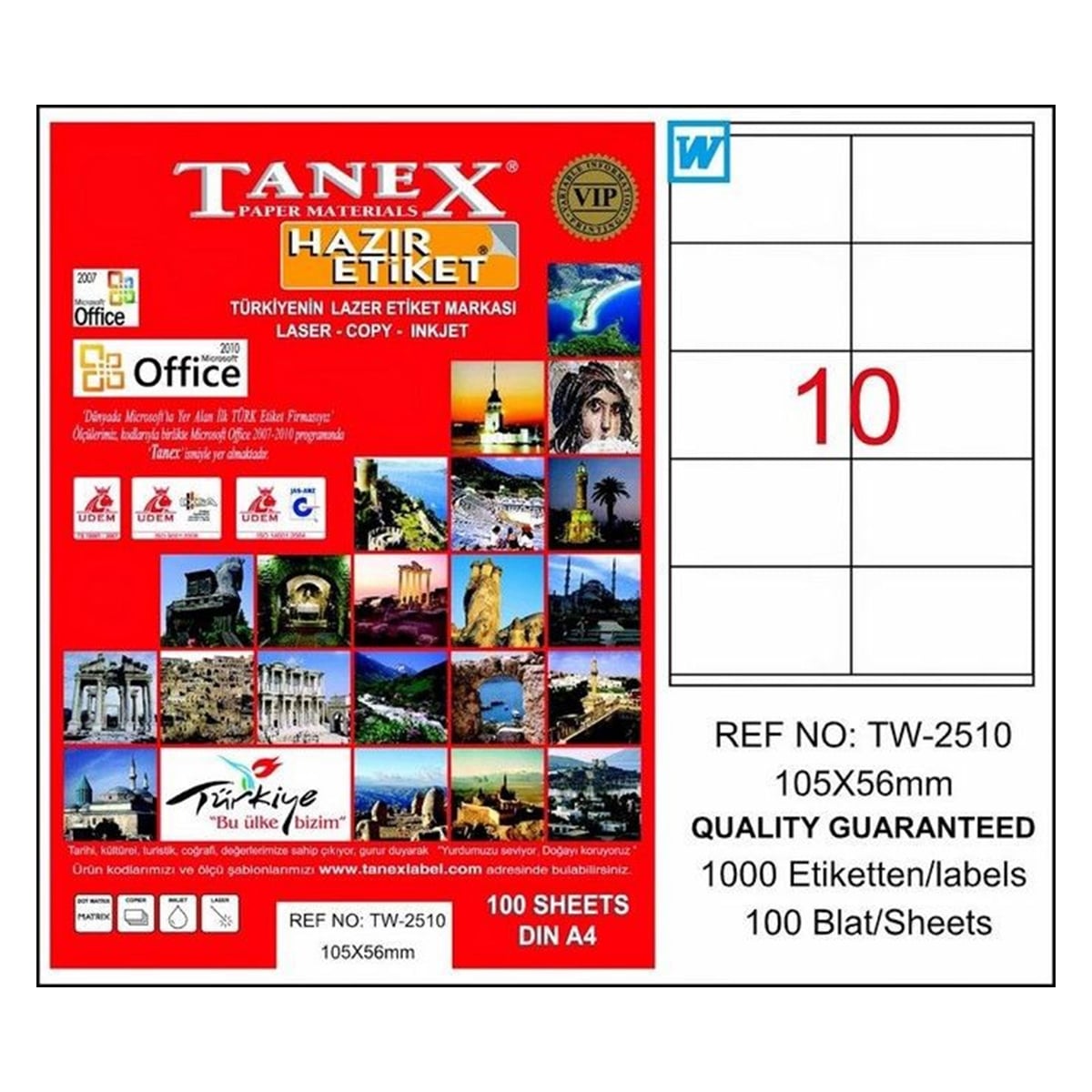 Tanex laser etiket 105x56 tw-2510