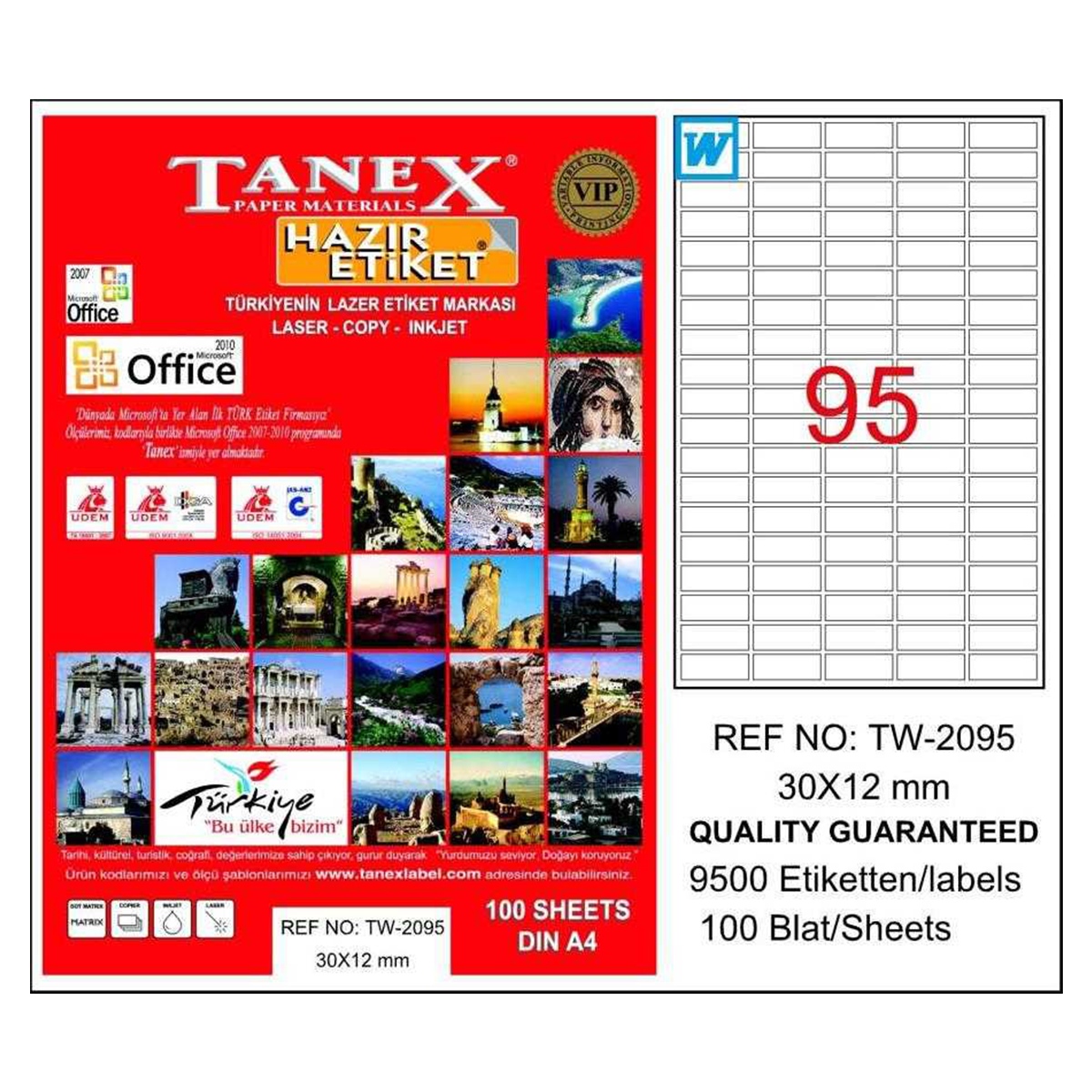 Tanex laser etiket 30x12 tw-2095