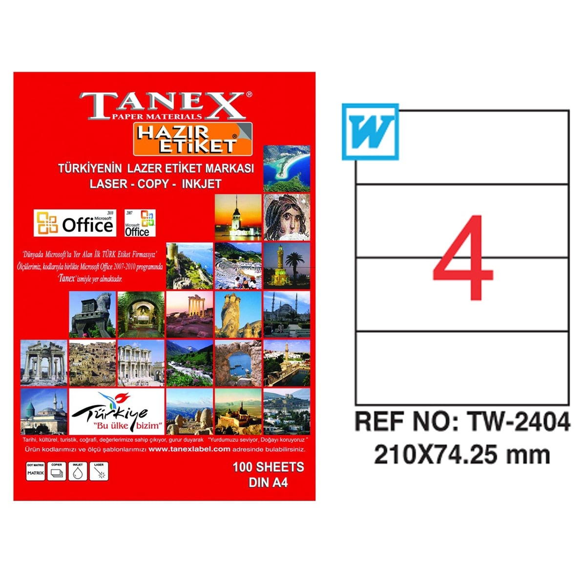 Tanex laser etiket 210x74,25 tw-2404