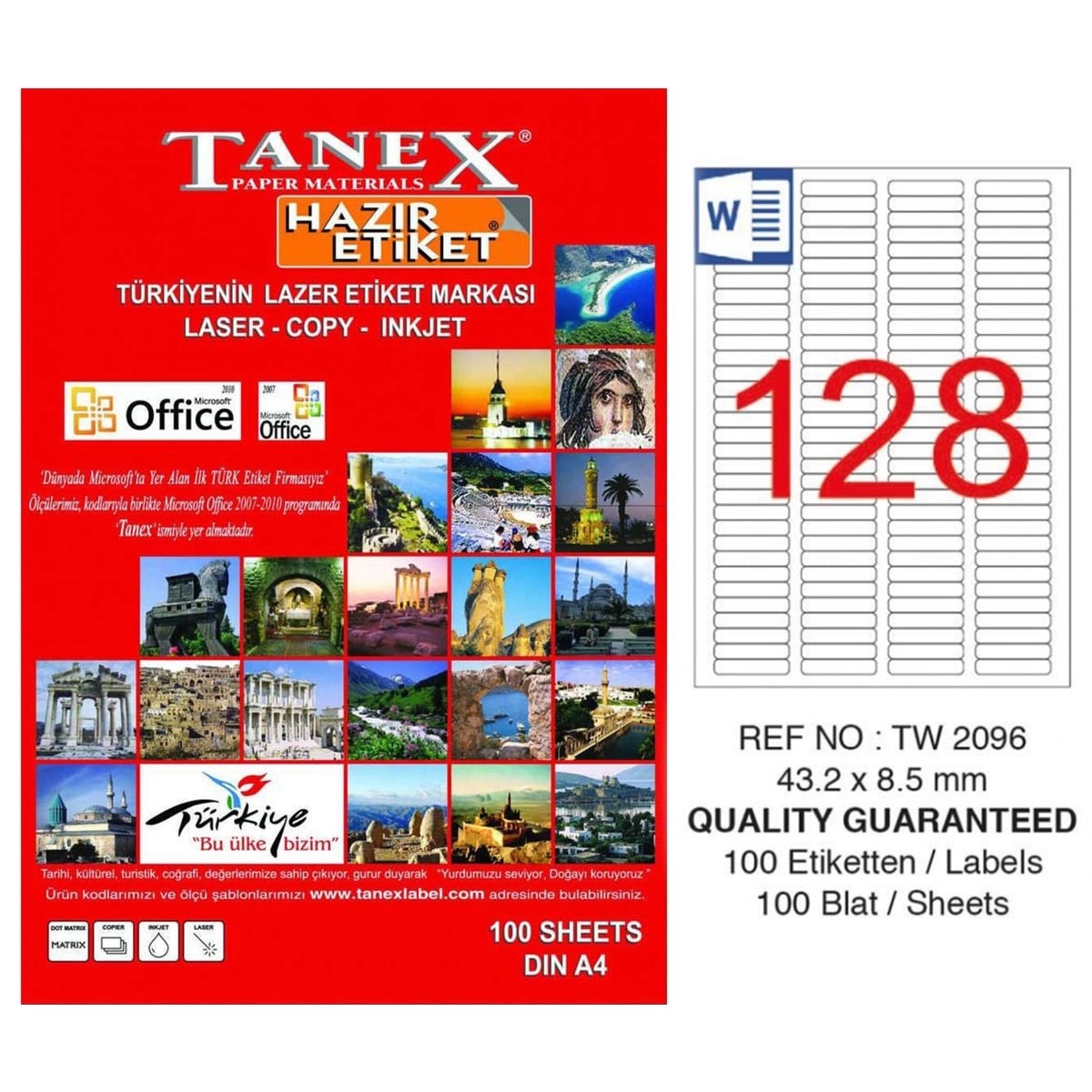 Tanex laser etiket 43.2x8.5 tw-2096