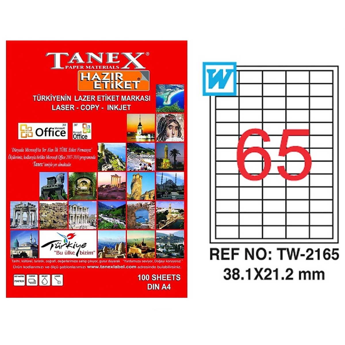 Tanex laser etiket 38.1x21.2 tw-2165