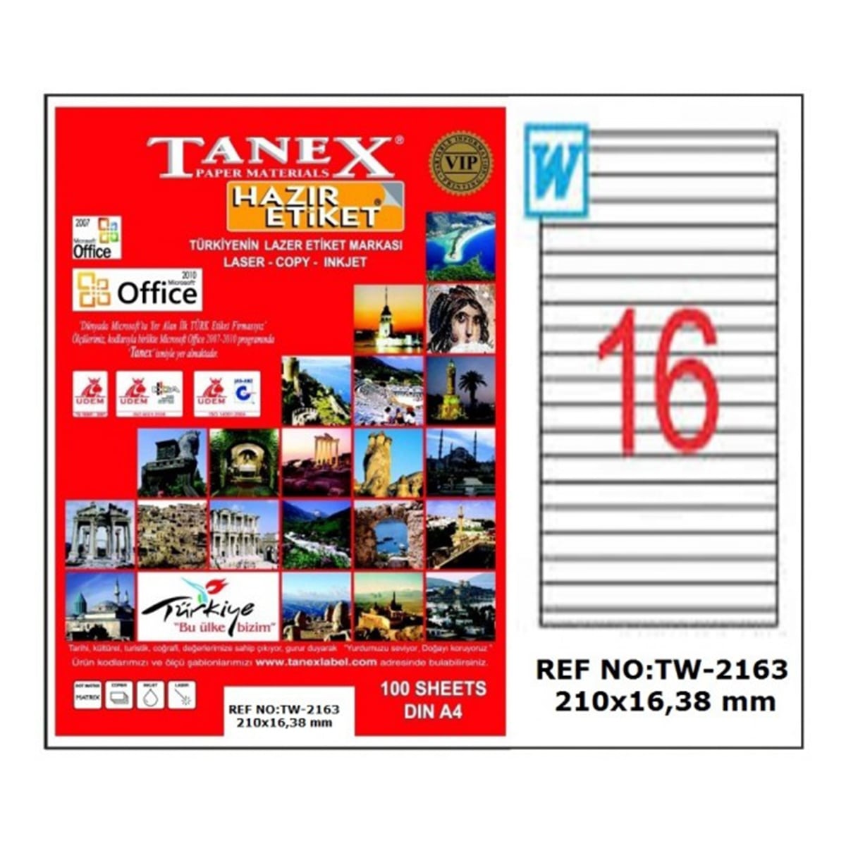 Tanex laser etiket 210x16,38 tw-2163