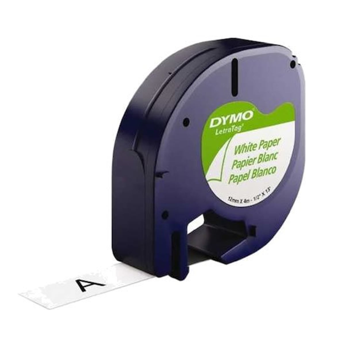 Dymo letratag etiket kağıt d-91200 beyaz 12mmx4m