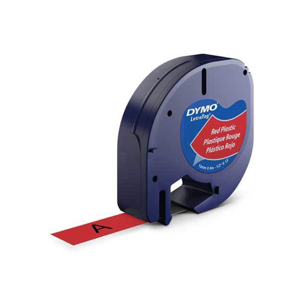 Dymo letratag etiket plastik d-59424kırmızı12mmx4m
