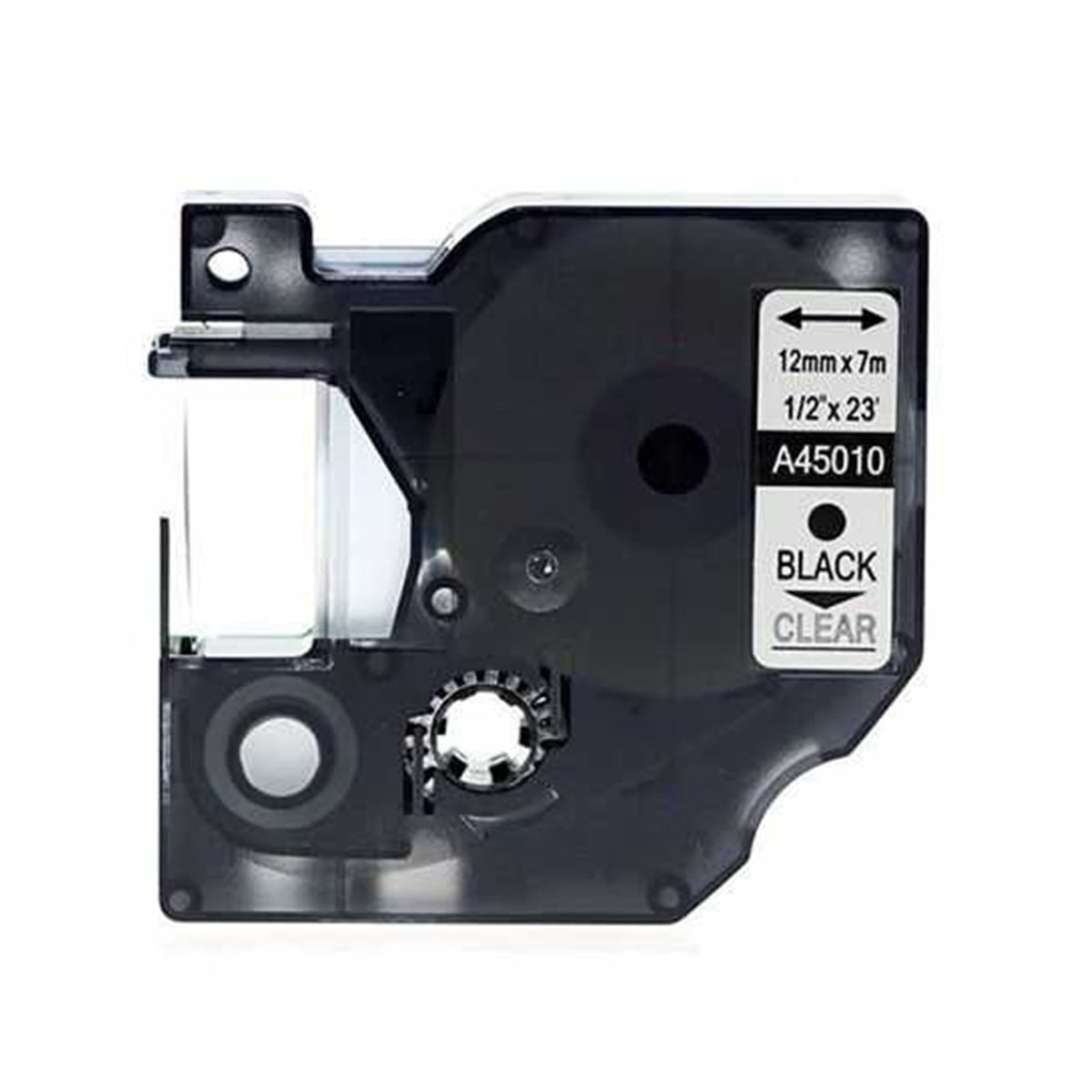 Dymo d1 etiket (d-45010)12x7 şeffaf/siyah