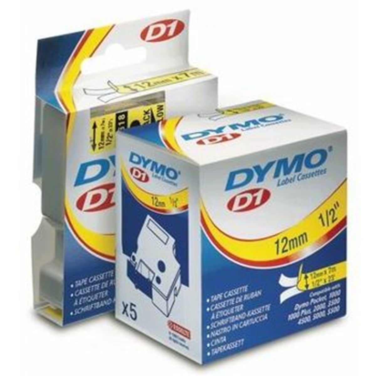 Dymo d1 etiket (d-45013)12x7 beyaz/siyah