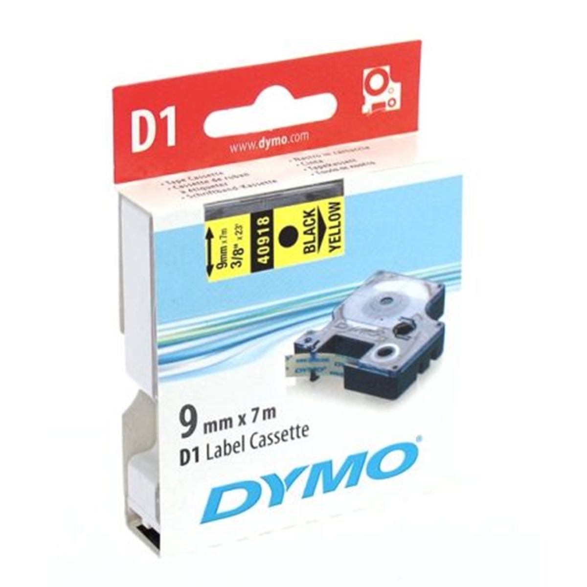 Dymo d1 etiket (d-40918)9x7 sarı/siyah
