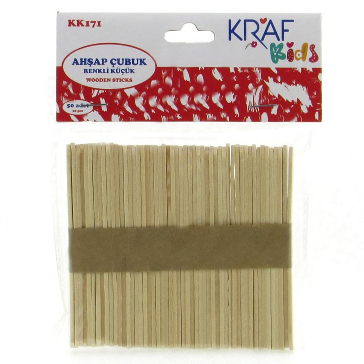 Kraf Ahşap Çubuk - Naturel Küçük - Kids 50'li Paket KK170