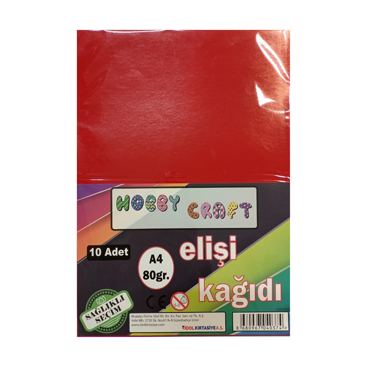 Hobby Craft Elişi Kağıdı Karışık 10 Renk  A4 80gr. 