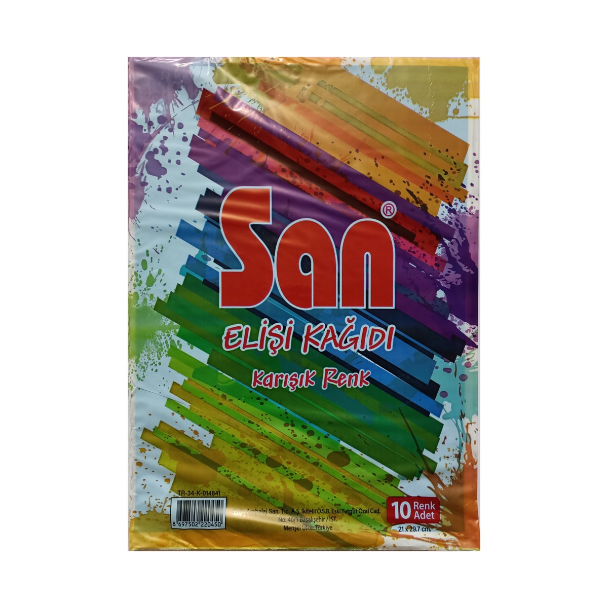 San Elişi Kağıdı Karışık 10 Renk 