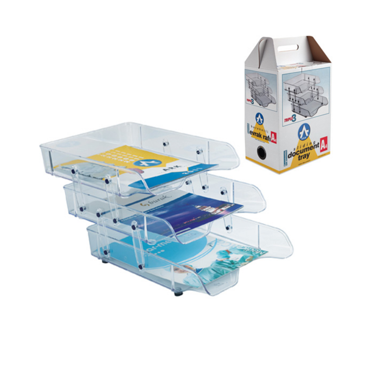 Ark Şeffaf Evrak Rafı 3'lü 2083