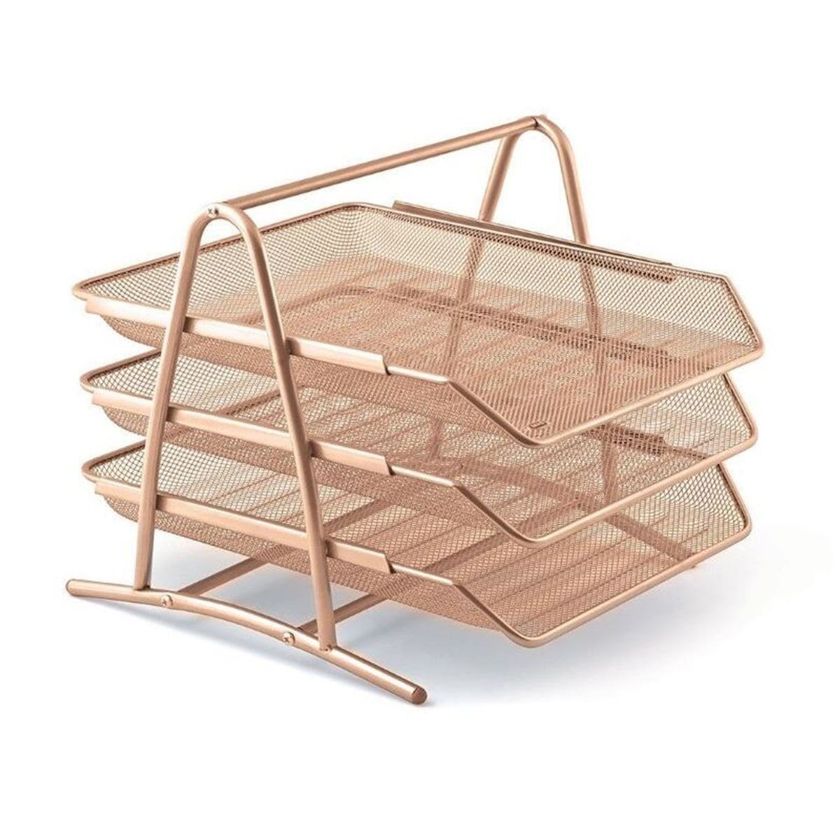 Mas 523 Evrak Rafı 3'lü Set Perforeli Rose Gold