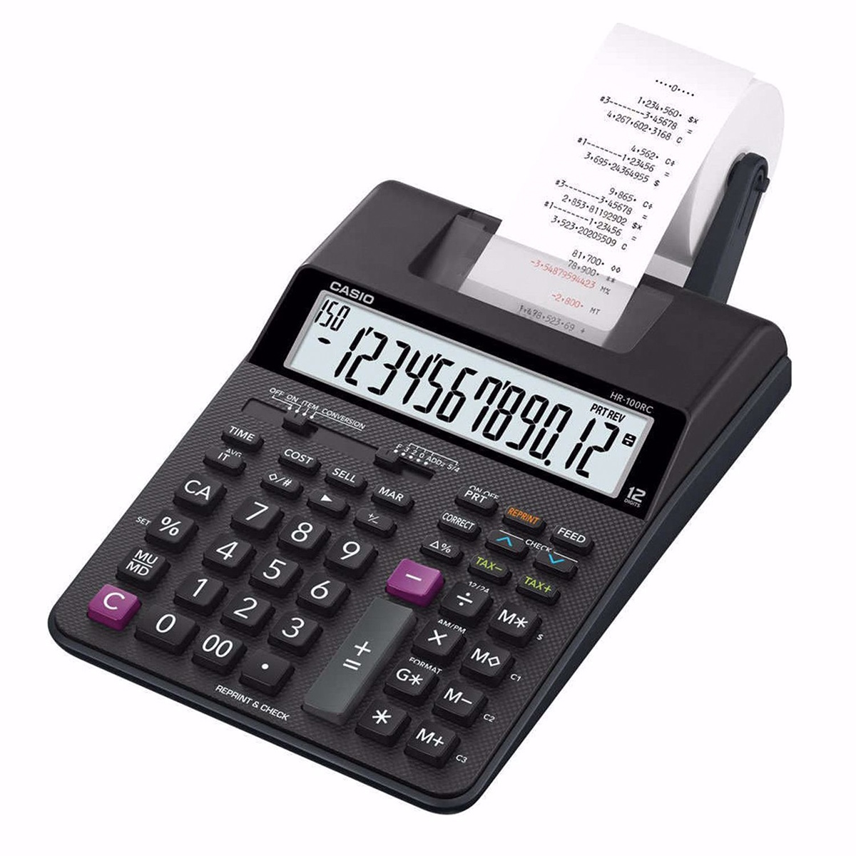 Casio Şeritli Hesap Makinesi 12 Haneli - HR-150RC