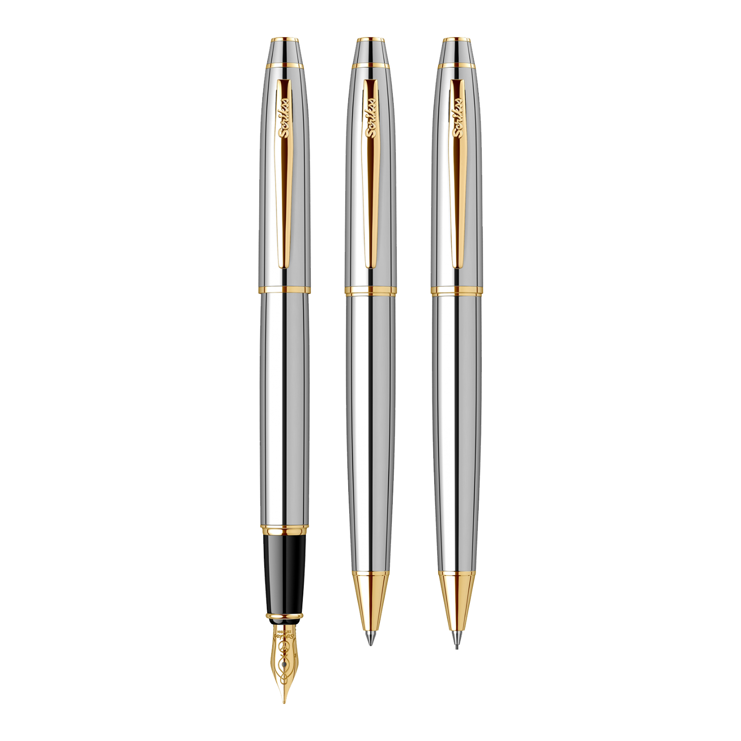 Scrikss Noble 35 Kalem Seti 3'lü Gold Krom