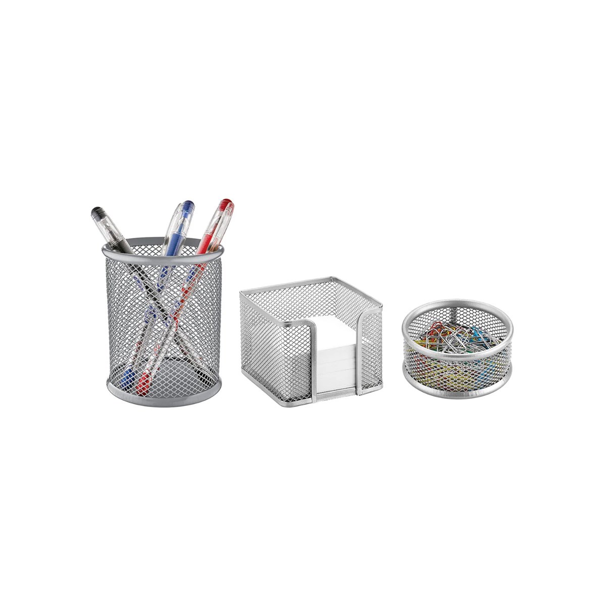 Mimaks 3'lü Metal Perfore Kalemlik Set Gri MS-3