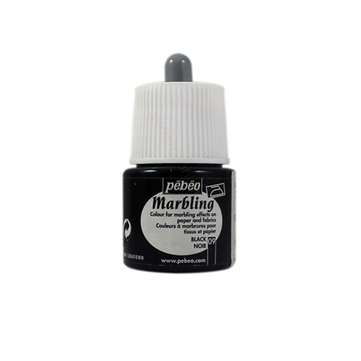 Pebeo Ebru Boyası Siyah Renk Marbling Black 45ml 130x09