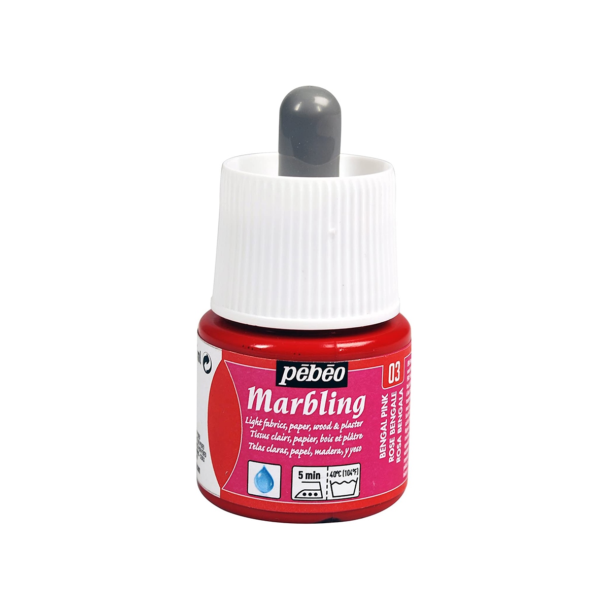 Pebeo Ebru Boyası Pembe Renk Marbling 45ml Bengal Pink 130x03