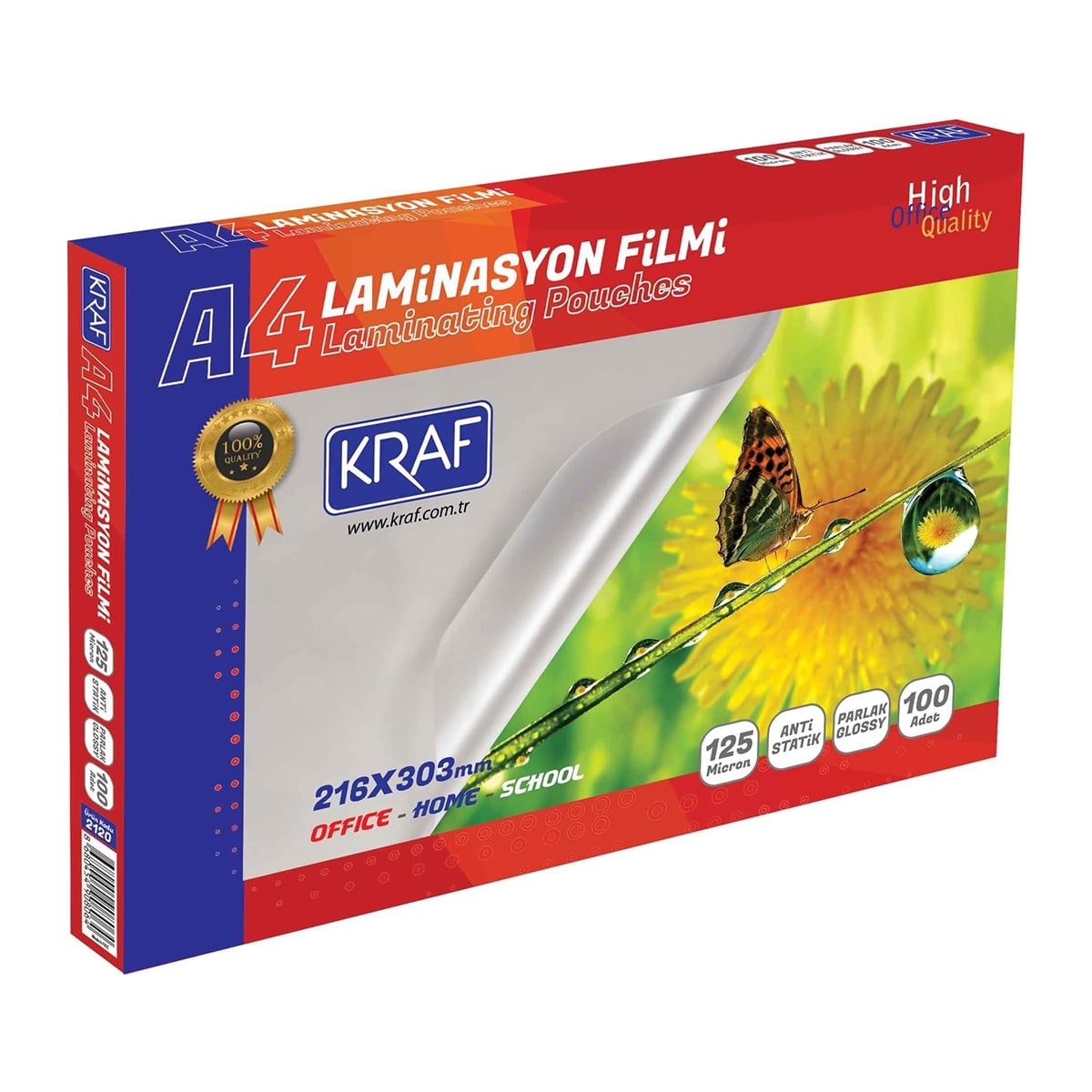 Kraf A4 Laminasyon Filmi Parlak 125 micron 2124